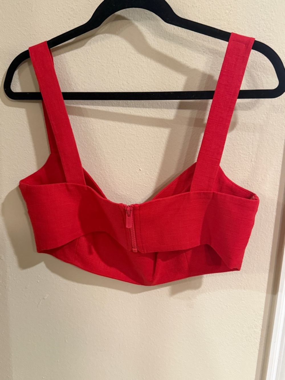 Structured Red Bustier Crop Top - Picture 6 of 6